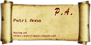 Petri Anna névjegykártya